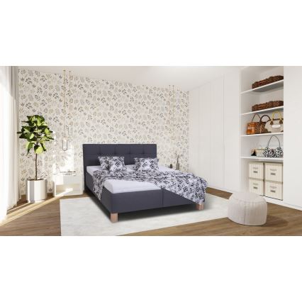 Gestoffeerd bed met een opslagruimte zonder matras MARIA 160x200 cm grijs