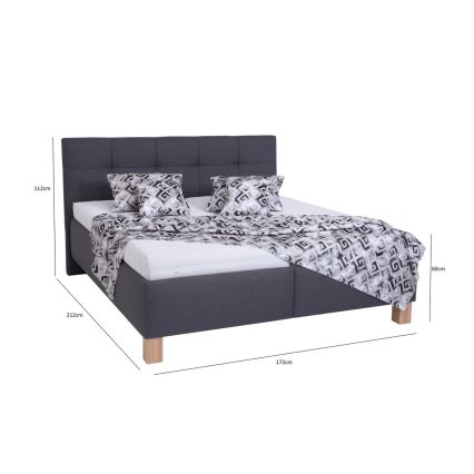 Gestoffeerd bed met een opslagruimte zonder matras MARIA 160x200 cm grijs