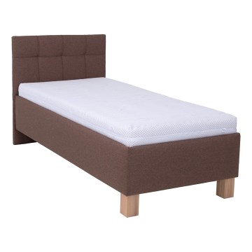 Gestoffeerd bed met een opslagruimte zonder matras MARIA ONE 90x200 cm bruin