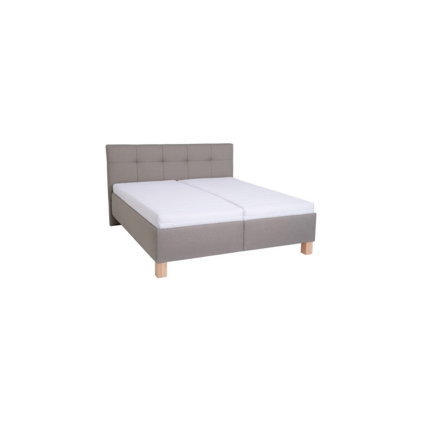 Gestoffeerd bed met matras en opbergruimte MARIA 180x200 cm taupe