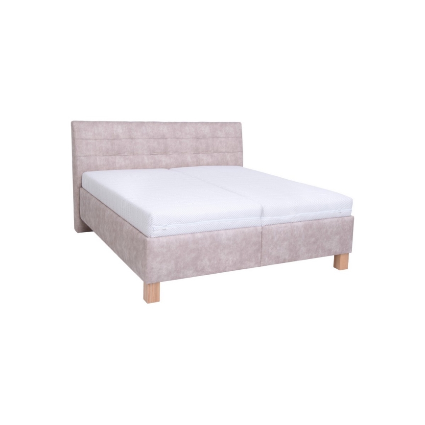 Gestoffeerd bed met matras en opbergruimte VIOLET 160x200 cm beige