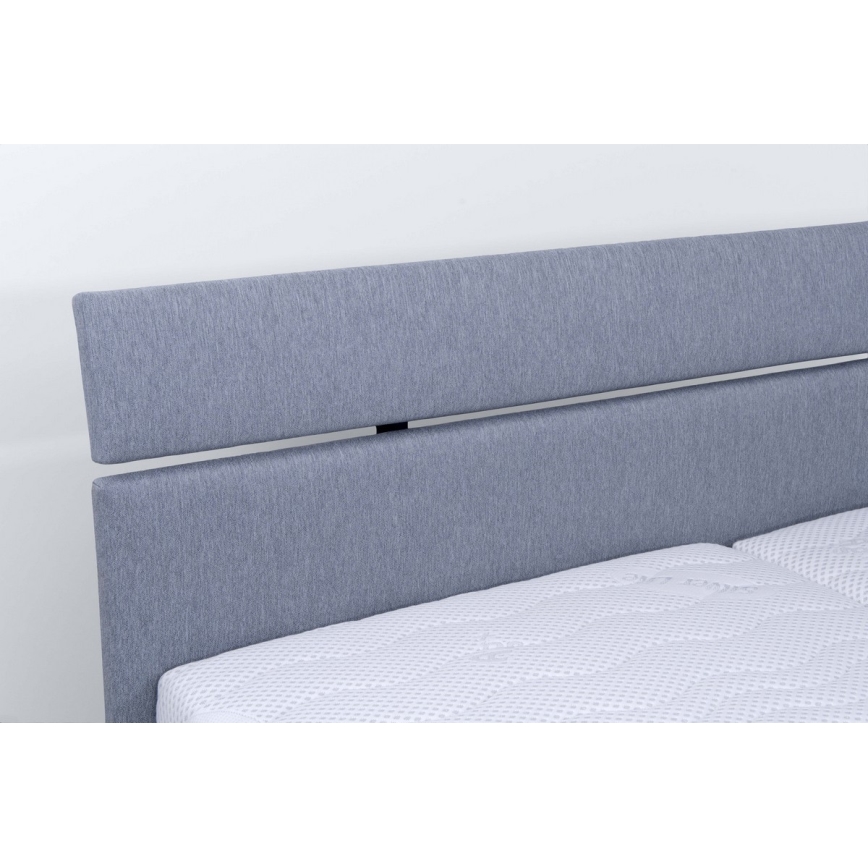 Gestoffeerd bed met matras en opslagruimte ALIS 160x200 cm lichtgrijs