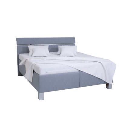 Gestoffeerd bed met matras en opslagruimte ALIS 160x200 cm lichtgrijs