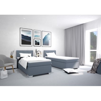 Gestoffeerd bed met matras IDA 90x200 cm blauw