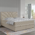 Gestoffeerd bed met matrassen en opbergruimte GINA 180x200 cm beige