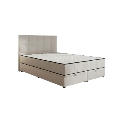 Gestoffeerd bed met matrassen en opbergruimte GRACE 180x200 cm beige