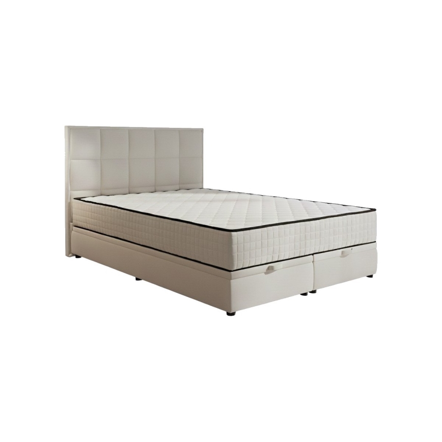Gestoffeerd bed met matrassen en opbergruimte GRACE 180x200 cm beige