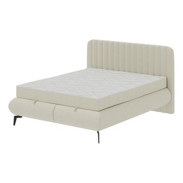Gestoffeerd bed met matrassen en opslagruimte ALEXA 180x200 cm beige
