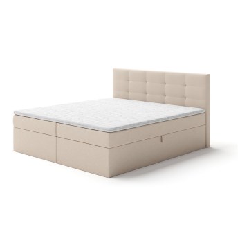 Gestoffeerd bed met matrassen en topper met een opslagruimte EMBER 180x200 cm beige