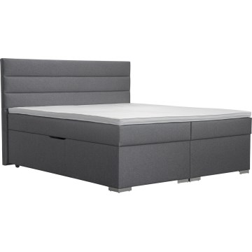 Gestoffeerd bed met opbergruimte en matrassen met topper NEW BOLERO 160x200 cm grijs