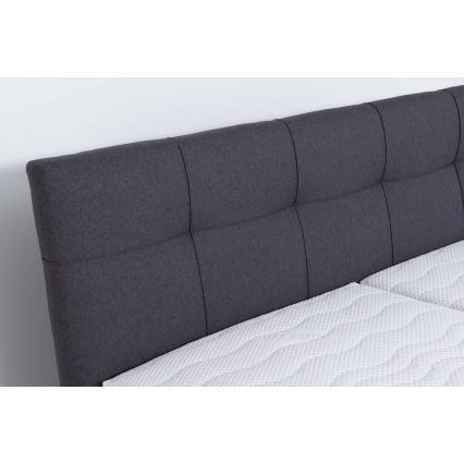 Gestoffeerd bed met opbergruimte MARIA 160x200 cm, zonder matras, grijs