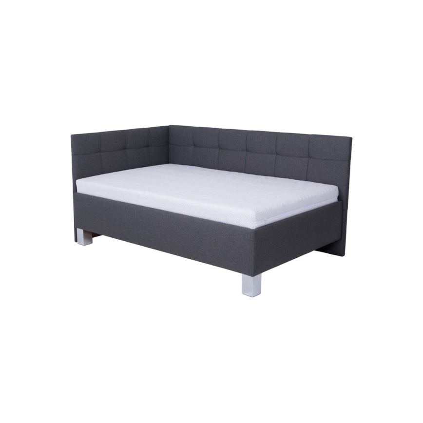 Gestoffeerd bed met opbergruimte zonder matras MARIA PETITE 120x200 cm grijs