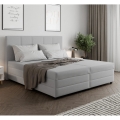 Gestoffeerd bed met verenmatras en opbergruimte ISABEL 160x200 lichtgrijs