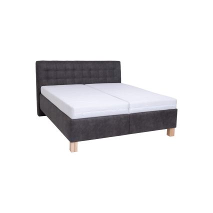 Gestoffeerd bed VIOLET 160 x 200 cm met opbergruimte, donkergrijs — exclusief matras