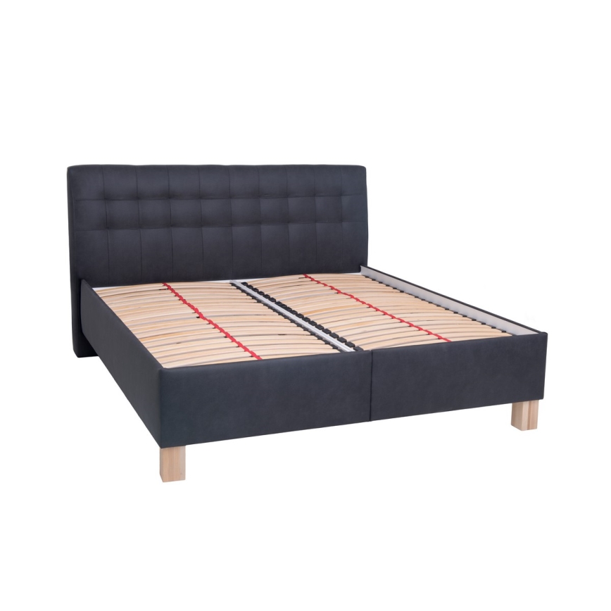Gestoffeerd bed VIOLET 180x200 cm met matras en opbergruimte, antraciet
