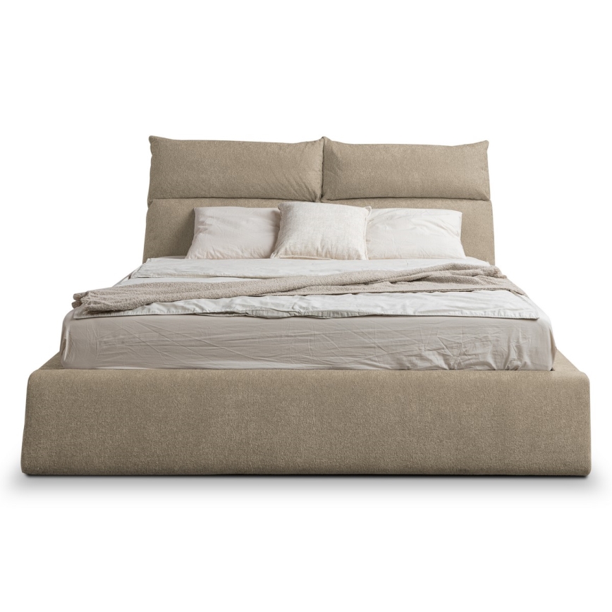 Gestoffeerd bed zonder matras BASIL 160x200 cm beige