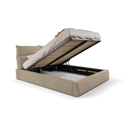 Gestoffeerd bed zonder matras BASIL 180x200 cm beige