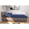 Gestoffeerde bedbank met verstelbare positie en opbergruimte DALLAS 108x205 cm grijs/blauw