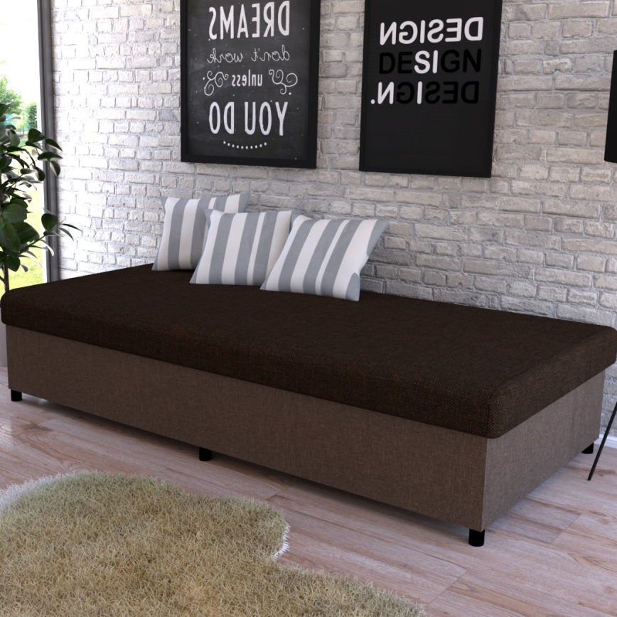 Gestoffeerde dagbed met een opslagruimte CORY 80x200 bruin