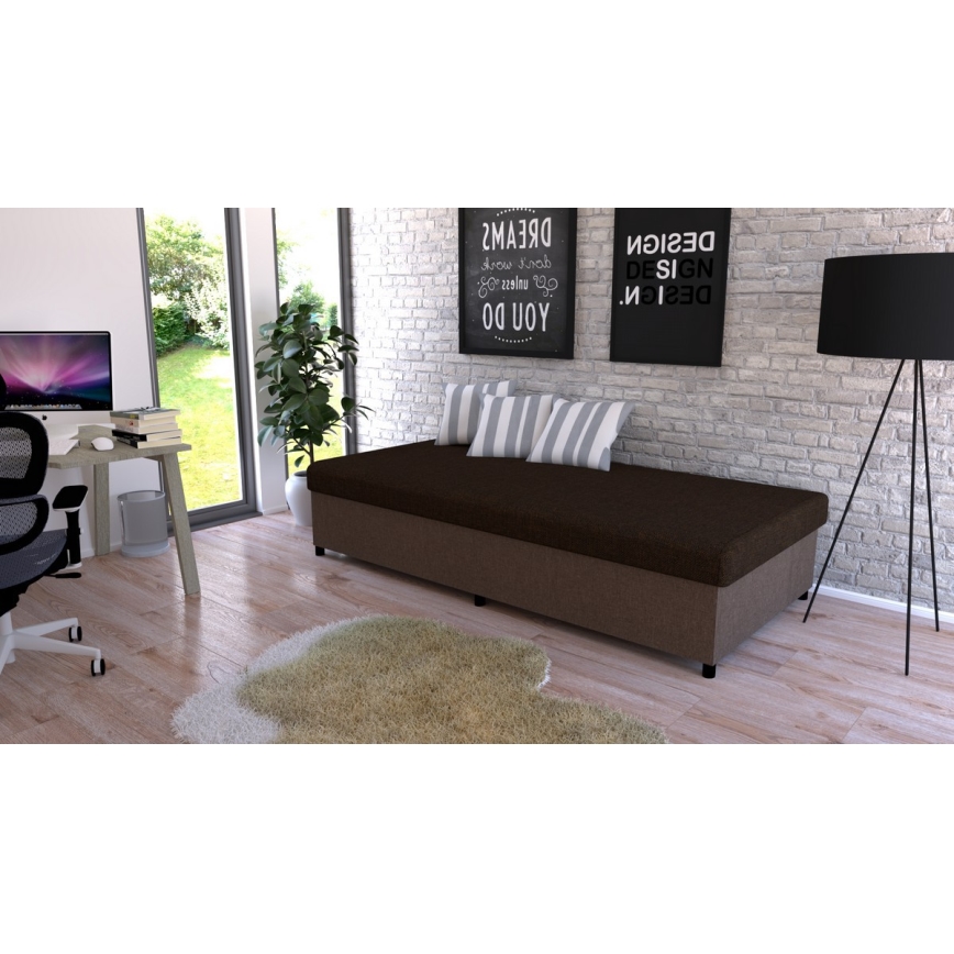 Gestoffeerde dagbed met een opslagruimte CORY 80x200 bruin