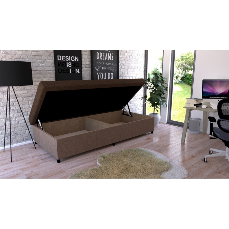 Gestoffeerde dagbed met een opslagruimte CORY 80x200 bruin