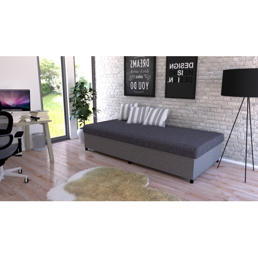 Gestoffeerde dagbed met een opslagruimte CORY 80x200 grijs