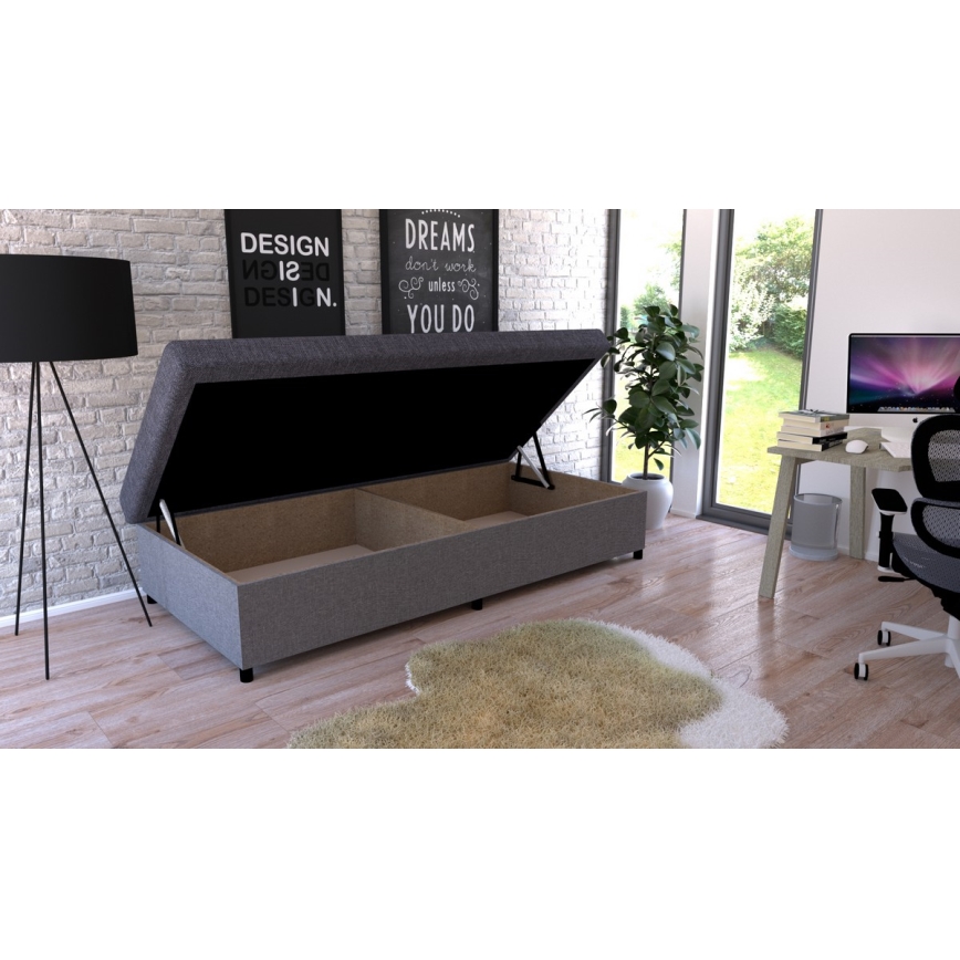 Gestoffeerde dagbed met een opslagruimte CORY 80x200 grijs