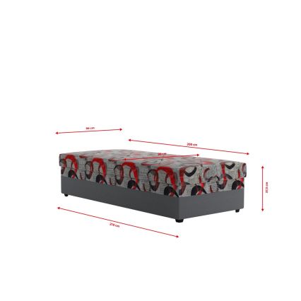 Gestoffeerde dagbed met een opslagruimte ESTEL 90x200 cm grijs