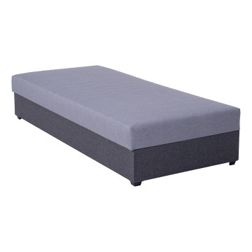 Gestoffeerde dagbed met een opslagruimte JACOB XL laadvermogen 130 kg 90x200 cm grijs