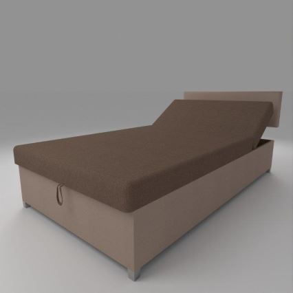 Gestoffeerde daybed met verstelbare posities en opbergruimte DALLAS 108x205 cm bruin/donkerbruin