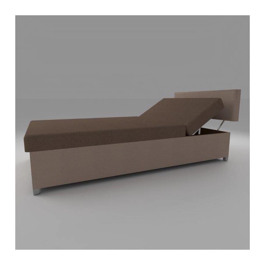 Gestoffeerde daybed met verstelbare posities en opbergruimte DALLAS 108x205 cm bruin/donkerbruin