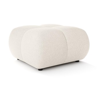 Gestoffeerde poef ALMADA 72x72 cm beige