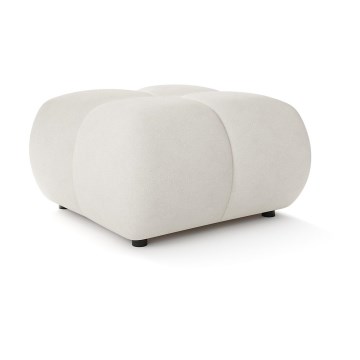 Gestoffeerde poef ALMADA 72x72 cm beige