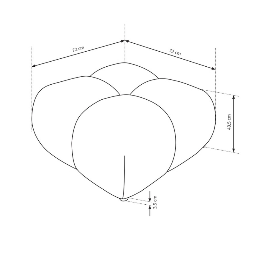 Gestoffeerde poef ALMADA 72x72 cm crème