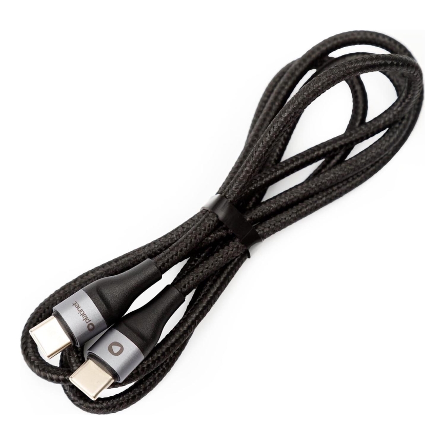 Gevlochten USB-kabel USB-C / USB-C verbindingsstuk 60W 1m zwart