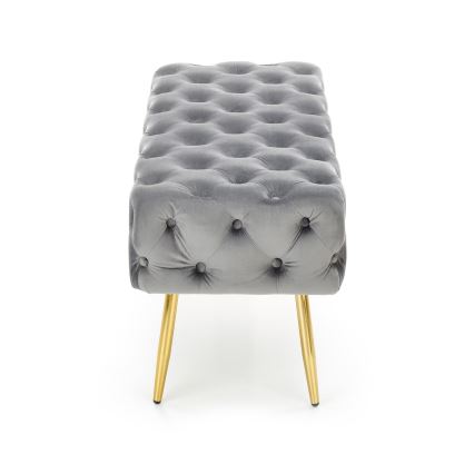 Gewatteerde bank ATHENA 40x100 cm grijs/goud