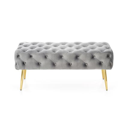 Gewatteerde bank ATHENA 40x100 cm grijs/goud
