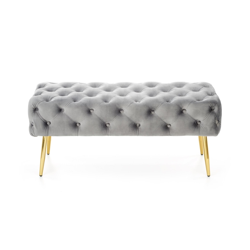 Gewatteerde bank ATHENA 40x100 cm grijs/goud