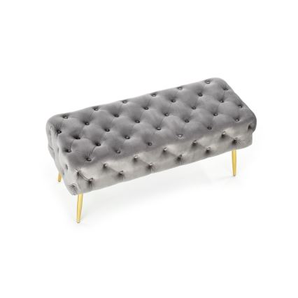 Gewatteerde bank ATHENA 40x100 cm grijs/goud