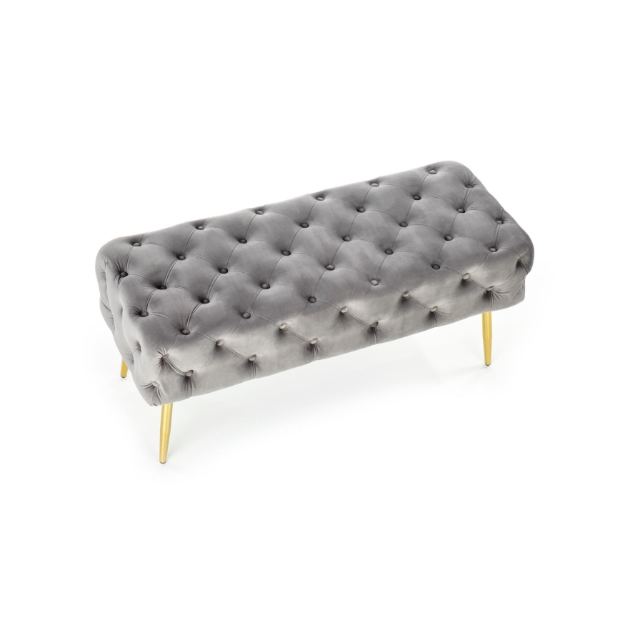 Gewatteerde bank ATHENA 40x100 cm grijs/goud