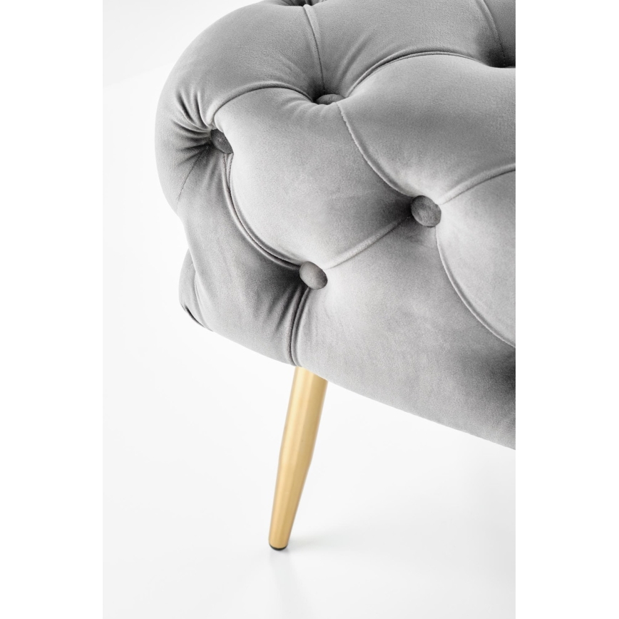 Gewatteerde bank ATHENA 40x100 cm grijs/goud