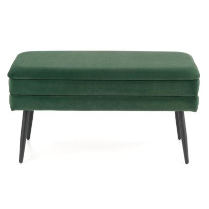 Gewatteerde bank met een opslagruimte VELVA 37x78 cm groen/zwart