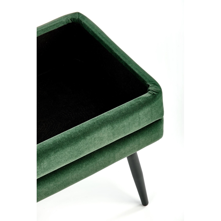 Gewatteerde bank met een opslagruimte VELVA 37x78 cm groen/zwart