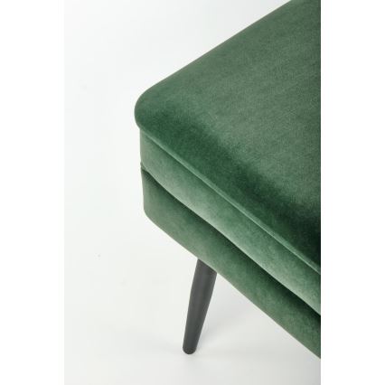 Gewatteerde bank met een opslagruimte VELVA 37x78 cm groen/zwart