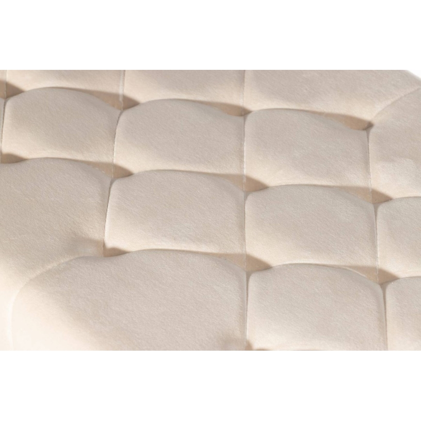 Gewatteerde bank SALIBA 50x97 cm glanzend chroom/crème
