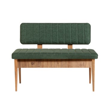 Gewatteerde bank VINA 85x110 cm groen/grenen atlantic