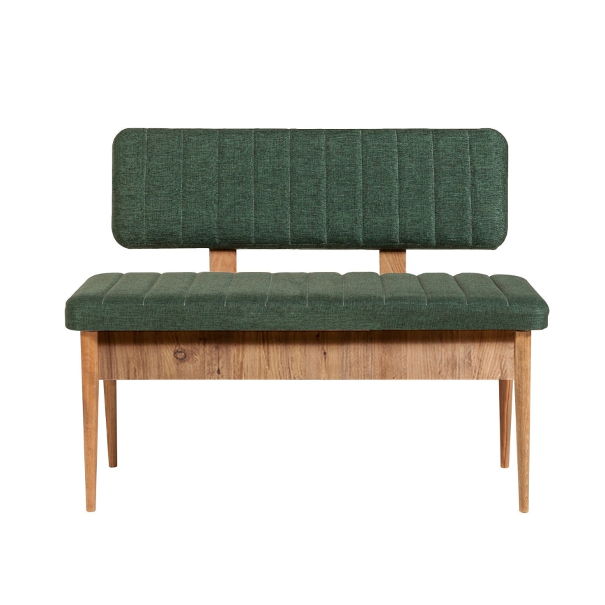 Gewatteerde bank VINA 85x110 cm groen/grenen atlantic