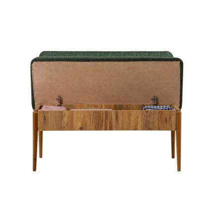 Gewatteerde bank VINA 85x110 cm groen/grenen atlantic