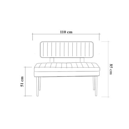 Gewatteerde bank VINA 85x110 cm groen/grenen atlantic