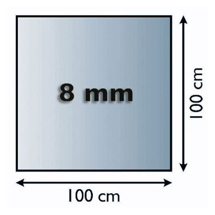 Glas onder de open haard 1000x1000x8 mm vierhoekig